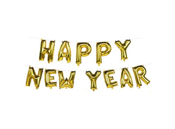 Happy New Year Ballonggirlander i folie