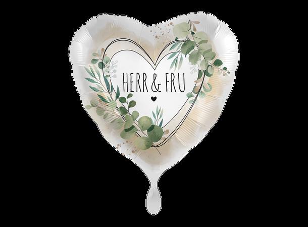 Herr & Fru folieballong - Grønn floral