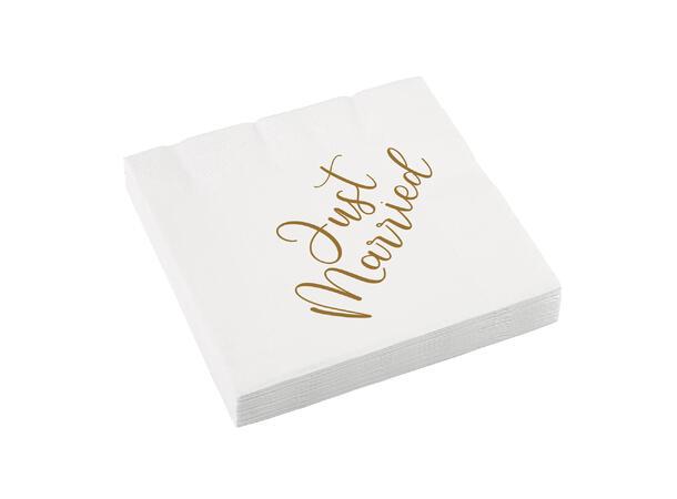 Just Married bryllupsservietter