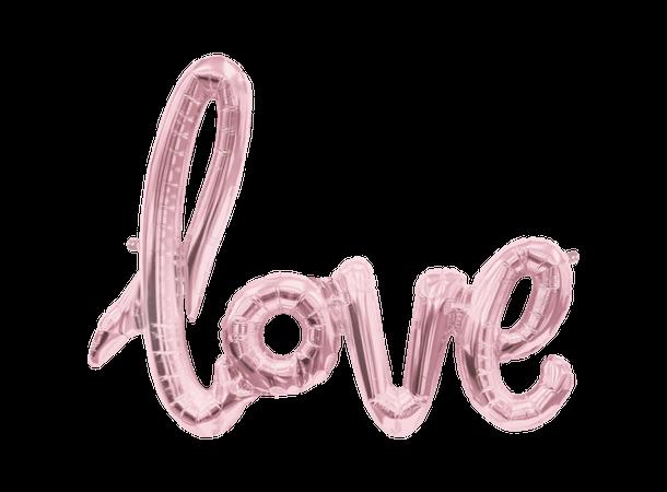 Love Script folieballong - Rose Gold
