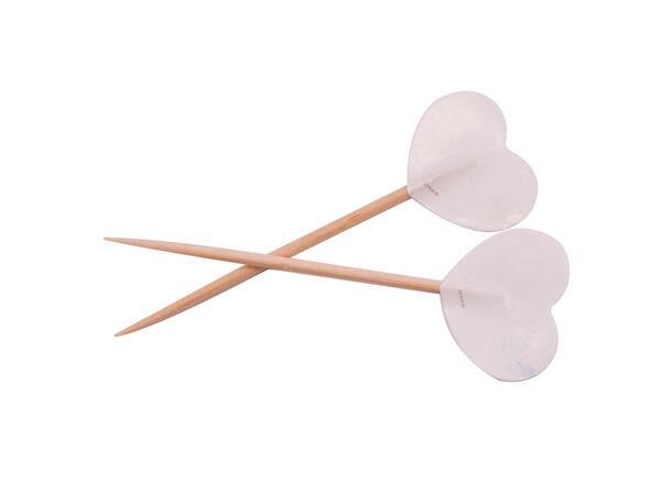 Cocktailpinner - Hvite Hjerter