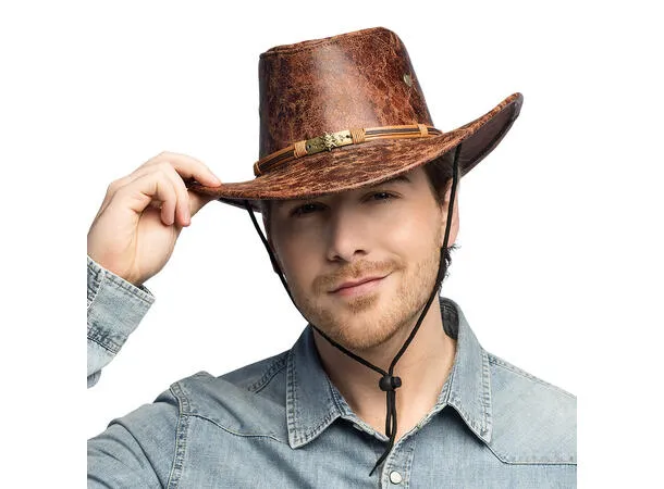 Cowboyhatt - Imitert skinn - Brun – Onesize