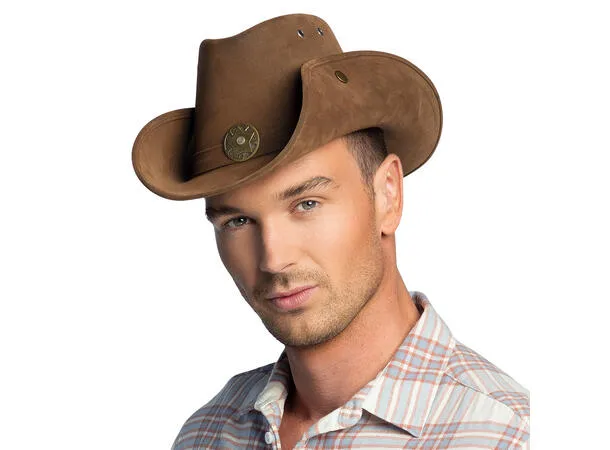Cowboyhatt Nevada Brun med Sheriffstjerne – Onesize